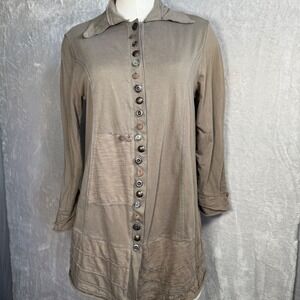 Neon Buddha Tunic Top‎ Shirt Celestial Women M  Artsy Art to wear Lagenlook Boho
